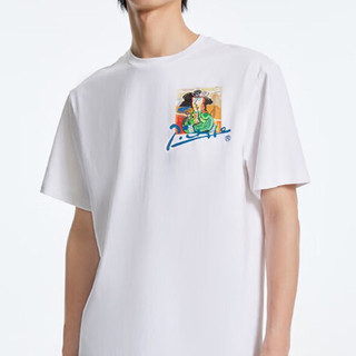JACK&JONES 杰克琼斯 毕加索联名系列 男士圆领短袖T恤 223201169 白色 XXXL