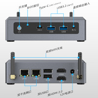 雅特思 英特尔 J6412迷你主机，无风扇 双网口/四网口 软路由