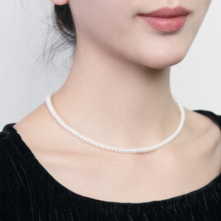 天使之泪 珍珠项链小米珠choker 4-5mm 天然强光调节链女新年礼物高性价比 基础款