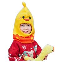 lemonkid 柠檬宝宝 男女童通用套头一体帽 LK2200006 加绒款 柠黄小鸭 S