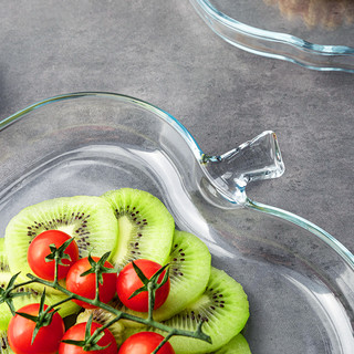 菲内克斯钢化耐高温玻璃盘儿童家创意水果西餐小吃菜盘碟子苹果盘