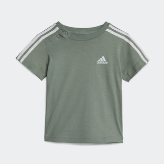 adidas 阿迪达斯 官方男婴童装舒适运动圆领短袖套装IC0609 银灰绿/白/岩层橄榄绿/白 62CM