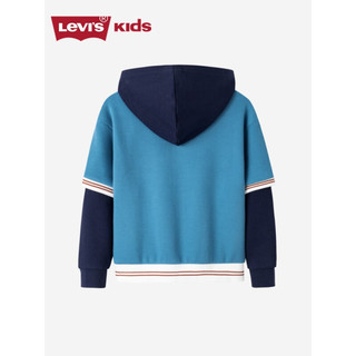 Levi's 李维斯童装男童连帽夹克2023春秋儿童复古假两件休闲外套 燕草绿 150(M)