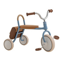 嘉宴儿童三轮车脚踏车复古平衡遛娃车宝宝亲子自行车2-4 复古:蓝色