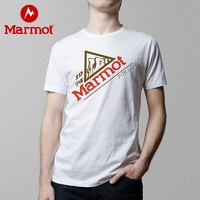 Marmot 土拨鼠 春夏户外运动印花透气休闲圆领短袖棉质透气男T恤