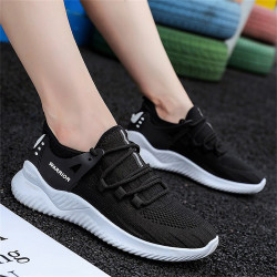 warrior 回力 女鞋运动鞋女款春季新款黑色轻便软底休闲鞋女士跑步