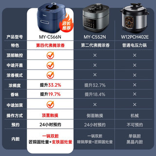 Midea 美的 电压力锅家用双胆预约电饭煲智能多功能全自动高压锅C566N