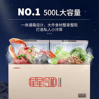 XINGX 星星 冷柜家用商用单温单箱冰柜 冷冻转换冷柜 顶开门   BD/BC-501A