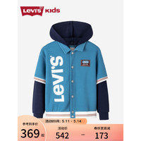 Levi's 李维斯童装2023春男童连帽夹克儿童复古假两件外套 燕草绿 110/56(5)