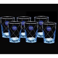 Luminarc 乐美雅 凝彩玻璃杯家用玻璃杯彩色水杯花茶杯果汁杯创意可爱彩色杯 两只装冰蓝璀璨高款350ML