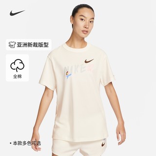 Nike耐克官方SPORTSWEAR女子T恤夏新款宽松纯棉休闲舒适FJ7714