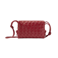 BOTTEGA VENETA 葆蝶家 女士羊皮革单肩包 680255V1G112916 苹果糖红 小号