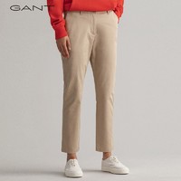 GANT 甘特 2023春夏新款美式潮流舒适通勤简约九分休闲裤|4150176 113米白色 34