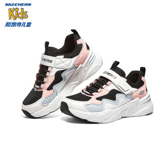 斯凯奇（Skechers）23SS男女童运动鞋 白色/黑色/粉红色/WBPK 33