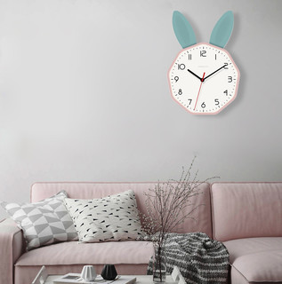 钟表挂钟客厅可爱家用现代简约时尚儿童房创意兔子卡通静音时钟墙