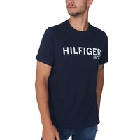 TOMMY HILFIGER 汤米希尔费格男装 字母印花简约圆领短袖T恤深蓝色09T4163 410 XL