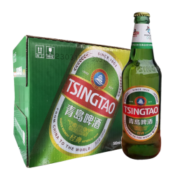 tsingtao 青岛啤酒 青岛经典黄啤酒500ml*12瓶整箱玻璃瓶装