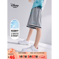 Disney 迪士尼 童装儿童男童速干短裤针织运动透气潮流中裤23夏DB321NE07岩灰150