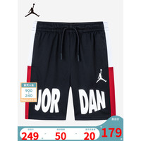 NIKE 耐克 AIR JORDAN 耐克童装男童短裤2023夏季新款儿童网眼透气运动短裤 正黑色 110/50(4)