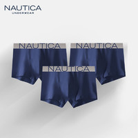 PLUS会员：NAUTICA 诺帝卡 男士平角裤 3条装 NTNS120122