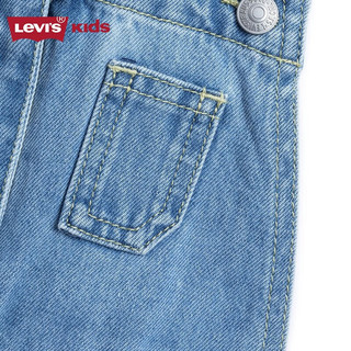 Levi's 李维斯童装女童牛仔背带裙2023春季新款儿童拼接纱裙 烟灰蓝 120/60(6)