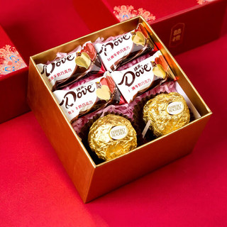 德芙（Dove）巧克力喜糖礼盒含糖结婚喜糖婚庆婚礼喜桌糖回礼伴手礼伴娘伴郎 鸳鸯壁合套餐D