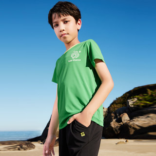 探路者（TOREAD）旗舰 儿童t恤短袖男中大童装夏季款打底衫半袖上衣服 原野绿 130