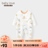 Babylove 娃爱的蓓蓓 婴儿连体衣春秋季新生儿衣服纯棉打底哈衣爬服宝宝可爱春装 快乐涂鸦 66cm