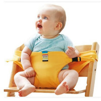 哈趣宝宝餐椅安全带婴儿吃饭保护带通用儿童固定带便携式外出椅子绑带 黄色 0-3岁通用