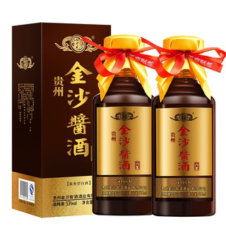 JINSHA 金沙 回沙酒 酱酒六星 53度酱香型白酒 500mL* 2瓶