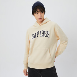 Gap 盖璞 男女装春季LOGO碳素软磨抓绒连帽卫衣448314情侣装上衣潮