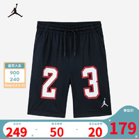 NIKE AIR JORDAN 耐克童装男童短裤2023夏季新款儿童23号运动短裤 正黑色 110/50(4)