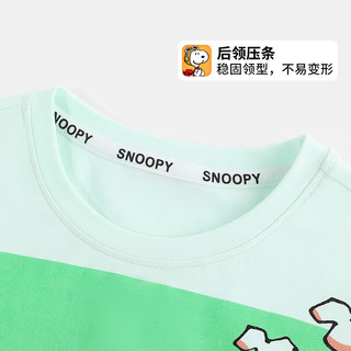 史努比（SNOOPY）男童背心套装夏装无袖衫上衣运动短裤 S夏日海滩淡绿 110