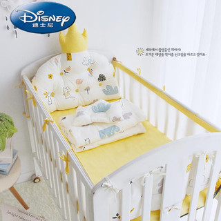 迪士尼（Disney）春上新轻奢品牌ins皇冠造型床头靠垫婴儿床围棉宝宝夏天透气床上 海洋王国 3片围(2短1长)