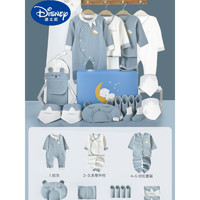 迪士尼（Disney）新生婴儿衣服套装秋冬季礼盒初生刚出生满月宝宝见面礼物用品大全 四季款蓝色18件 73cm(73(适合6-12个月宝宝))