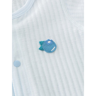 Tongtai 童泰 夏季1-18个月婴儿宝宝衣服纯棉轻薄短袖闭裆连体衣 蓝色 80cm