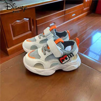 迪士尼（Disney）夏季儿童网鞋镂空透气宝宝鞋子1-5岁3婴儿鞋软底女童男童运动凉鞋 灰色 运动凉鞋 内长16cm27码