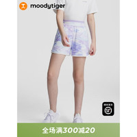 moodytiger女童短裤2023年夏季新款儿童宽松印花柔软弹力运动裤子 光次元灰 120cm