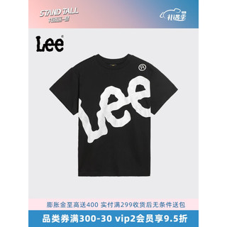 Lee 儿童纯棉短袖T恤 黑色 120