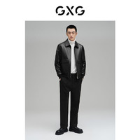 GXG 男装厅里厅气真皮夹克仅S号