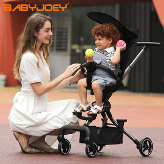Babyjoey英国溜娃神器轻便可折婴儿推车简易叠伞车遛娃神器S192 经典黑 四轮
