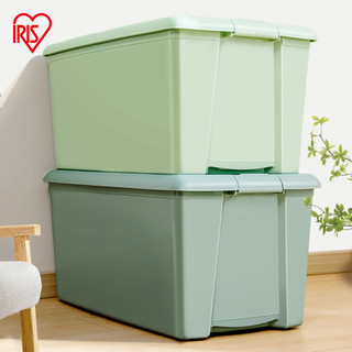 IRIS 爱丽思 收纳箱马卡龙绿色家用玩具衣物塑料后备箱大容量超大储物箱