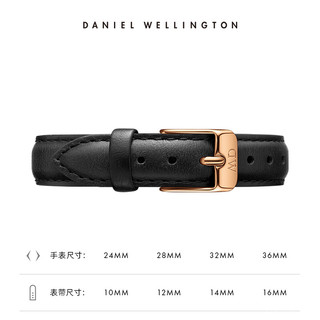 Daniel Wellington DanielWellington）DW表带12mm皮带玫瑰金针扣女款DW00200183（适用于28mm表盘系列）