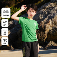 探路者（TOREAD）旗舰 儿童t恤短袖男中大童装夏季款打底衫半袖上衣服 原野绿 150