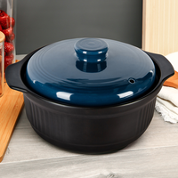 AcBel 康舒 燃气专用大容量宝石蓝耐热耐高温砂锅炖锅烹饪炖肉煲汤锅
