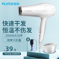 抖音超值购：FLYCO 飞科 吹风机家用恒温不伤发负离子大风力功率可折叠宿舍用电吹风筒