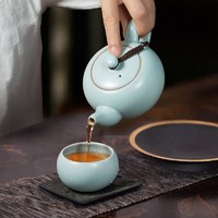 移动端、京东百亿补贴：东道 陶瓷功夫茶具套装 天青色