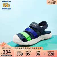 Skechers斯凯奇男童宝宝凉鞋儿童柔软透气 包头网布魔术贴沙滩童鞋415025L