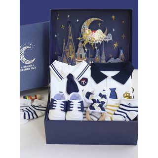 迪士尼（Disney）婴儿衣服礼盒套装夏季新生的儿见面礼满月宝宝礼物高端男孩 海洋之星短袖款A套装 6-12个月