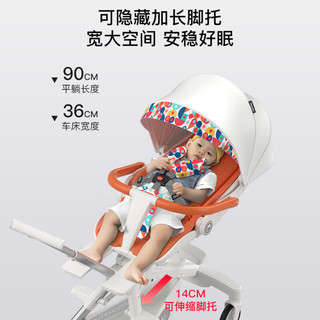 jusanbaby遛娃神器轻便折叠溜娃神车可坐可躺婴儿车0-3岁用高景观双向推车 丛林绿